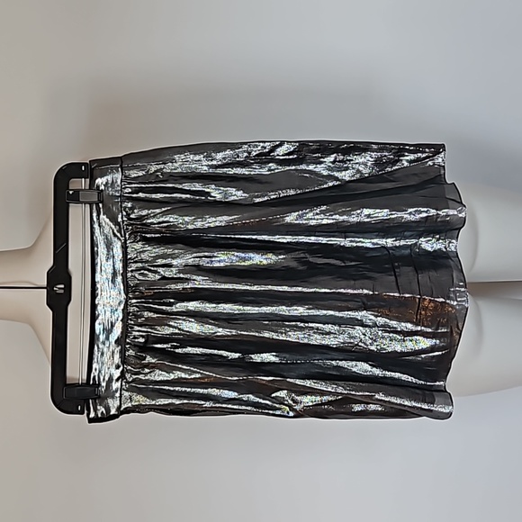 Tibi shimmery silver silk blend skirt-10 - Picture 2 of 7